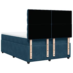 Box spring postel s matrací modrá 140 x 190 cm samet - obrázek 8