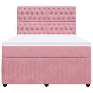 Box spring postel s matrací růžová 140x190 cm samet - obrázek 6