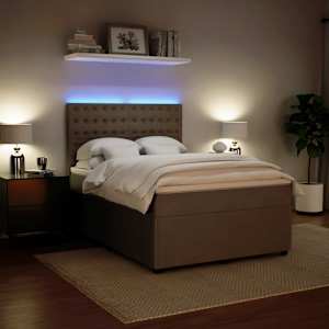 Box spring postel s matrací světle šedá 140x190 cm samet - obrázek 5