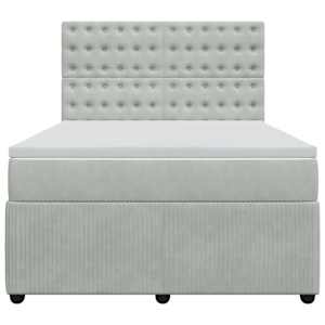 Box spring postel s matrací světle šedá 140x190 cm samet - obrázek 6