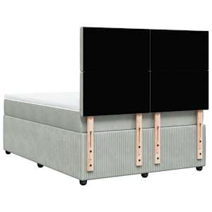 Box spring postel s matrací světle šedá 140x190 cm samet - obrázek 8