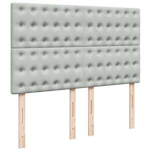 Box spring postel s matrací světle šedá 140x190 cm samet - obrázek 9