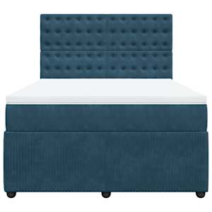 Box spring postel s matrací modrá 140 x 190 cm samet - obrázek 6