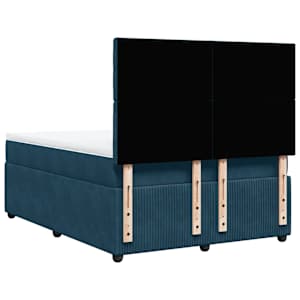 Box spring postel s matrací modrá 140 x 190 cm samet - obrázek 8