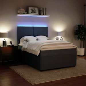 Box spring postel s matrací tmavě šedá 140x200 cm samet - obrázek 4