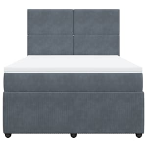 Box spring postel s matrací tmavě šedá 140x200 cm samet - obrázek 6