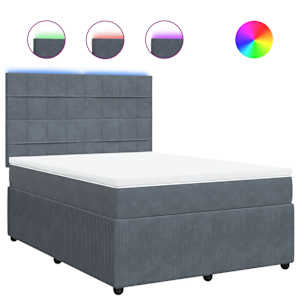 Box spring postel s matrací tmavě šedá 140x200 cm samet - obrázek 2