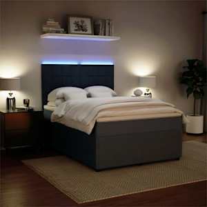 Box spring postel s matrací tmavě šedá 140x200 cm samet - obrázek 4