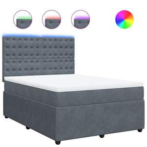 Box spring postel s matrací tmavě šedá 140x200 cm samet - obrázek 2