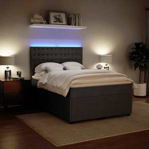 Box spring postel s matrací tmavě šedá 140x200 cm samet - obrázek 4