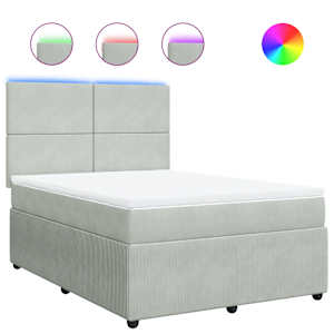 Box spring postel s matrací světle šedá 160x200 cm samet - obrázek 2