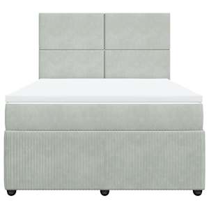 Box spring postel s matrací světle šedá 160x200 cm samet - obrázek 6