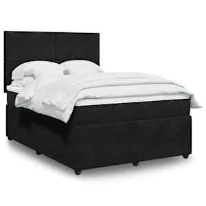 Box spring postel s matrací černá 160x200 cm samet - obrázek 1