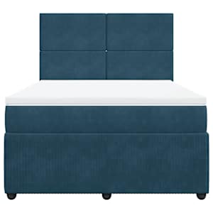 Box spring postel s matrací modrá 160 x 200 cm samet - obrázek 6