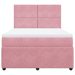 Box spring postel s matrací růžová 160x200 cm samet - obrázek 6