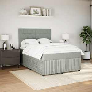 Box spring postel s matrací světle šedá 160x200 cm samet - obrázek 4
