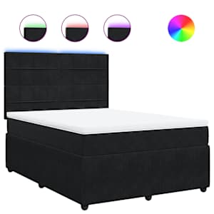 Box spring postel s matrací černá 160x200 cm samet - obrázek 2