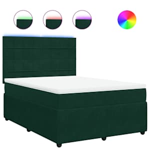 Box spring postel s matrací tmavě zelená 160x200 cm samet - obrázek 2