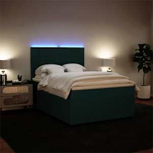 Box spring postel s matrací tmavě zelená 160x200 cm samet - obrázek 5