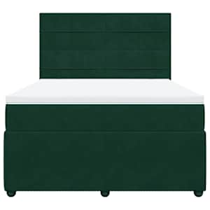 Box spring postel s matrací tmavě zelená 160x200 cm samet - obrázek 6