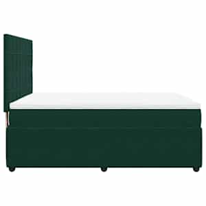 Box spring postel s matrací tmavě zelená 160x200 cm samet - obrázek 7