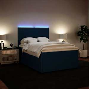 Box spring postel s matrací modrá 160 x 200 cm samet - obrázek 5
