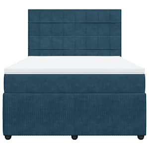 Box spring postel s matrací modrá 160 x 200 cm samet - obrázek 6