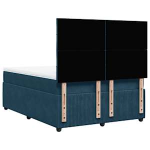 Box spring postel s matrací modrá 160 x 200 cm samet - obrázek 8