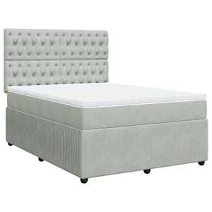 Box spring postel s matrací světle šedá 160x200 cm samet - obrázek 3