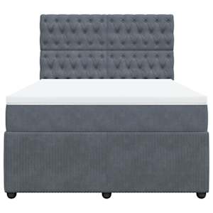 Box spring postel s matrací tmavě šedá 160x200 cm samet - obrázek 6