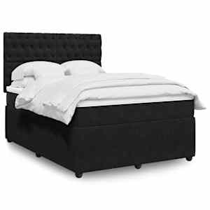 Box spring postel s matrací černá 160x200 cm samet - obrázek 1