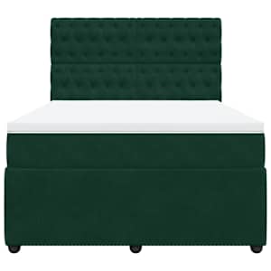 Box spring postel s matrací tmavě zelená 160x200 cm samet - obrázek 6
