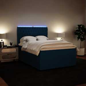 Box spring postel s matrací modrá 160 x 200 cm samet - obrázek 5