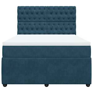 Box spring postel s matrací modrá 160 x 200 cm samet - obrázek 6