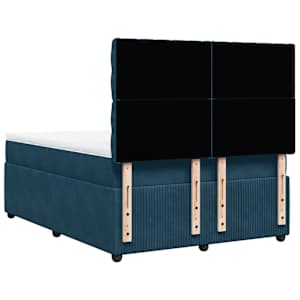 Box spring postel s matrací modrá 160 x 200 cm samet - obrázek 8