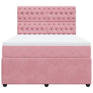 Box spring postel s matrací růžová 160x200 cm samet - obrázek 6