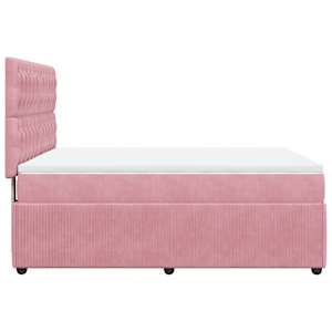 Box spring postel s matrací růžová 160x200 cm samet - obrázek 7