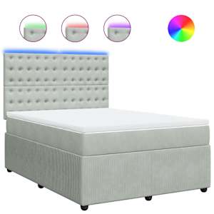 Box spring postel s matrací světle šedá 160x200 cm samet - obrázek 2