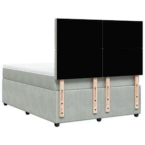 Box spring postel s matrací světle šedá 160x200 cm samet - obrázek 8