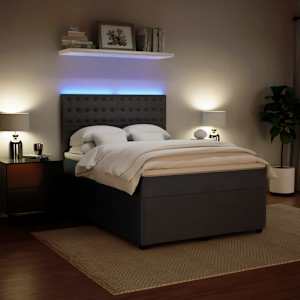 Box spring postel s matrací tmavě šedá 160x200 cm samet - obrázek 5
