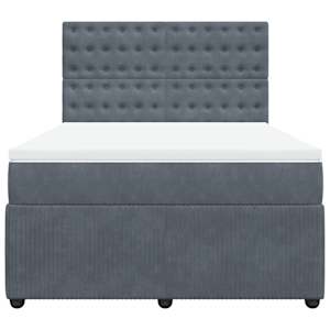 Box spring postel s matrací tmavě šedá 160x200 cm samet - obrázek 6