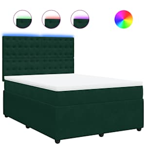 Box spring postel s matrací tmavě zelená 160x200 cm samet - obrázek 2