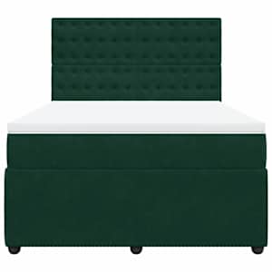 Box spring postel s matrací tmavě zelená 160x200 cm samet - obrázek 6