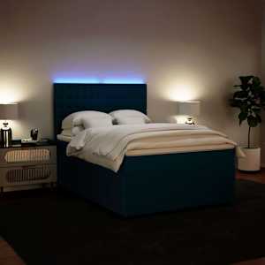 Box spring postel s matrací modrá 160 x 200 cm samet - obrázek 5