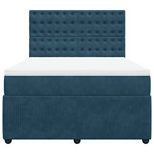 Box spring postel s matrací modrá 160 x 200 cm samet - obrázek 6