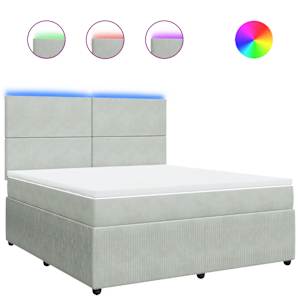 Box spring postel s matrací světle šedá 180x200 cm samet - obrázek 2