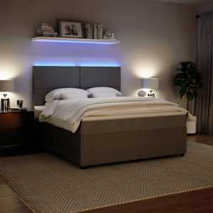 Box spring postel s matrací světle šedá 180x200 cm samet - obrázek 4