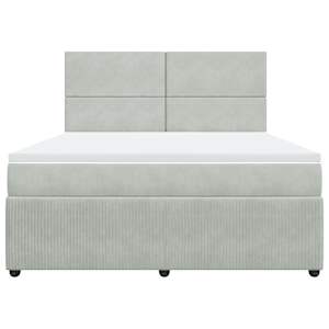 Box spring postel s matrací světle šedá 180x200 cm samet - obrázek 6