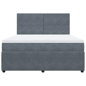 Box spring postel s matrací tmavě šedá 180x200 cm samet - obrázek 6