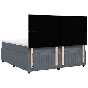 Box spring postel s matrací tmavě šedá 180x200 cm samet - obrázek 8